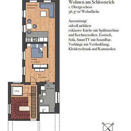Апартаменты Wohnen Am Schlossplatz *